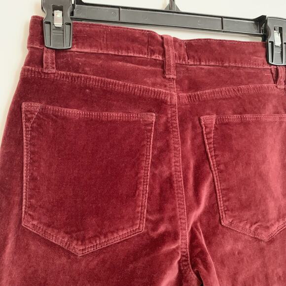 Maroon Pinot FRAME Denim Le High Skinny Velveteen Jeans 24 - Picture 7 of 8